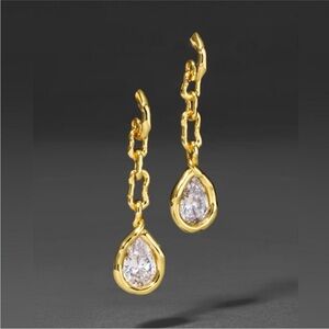 ALEXIS BITTAR • Asterales Gold Link Pear Link Drop Earrings